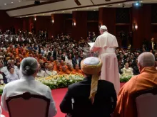 Pope Francis with religious leaders Nov. 22 at Chulalongkorn University in Bangkok, Thailand. 