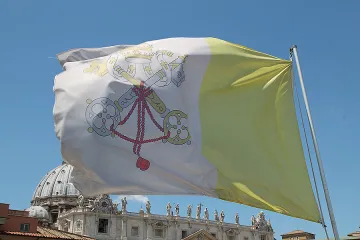 Vatican City flag 3 waving over St Peters Square in Vatican City on May 28 2015 Credit Bohumil Petrik CNA 5 28 15