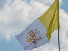 The flag of Vatican City.