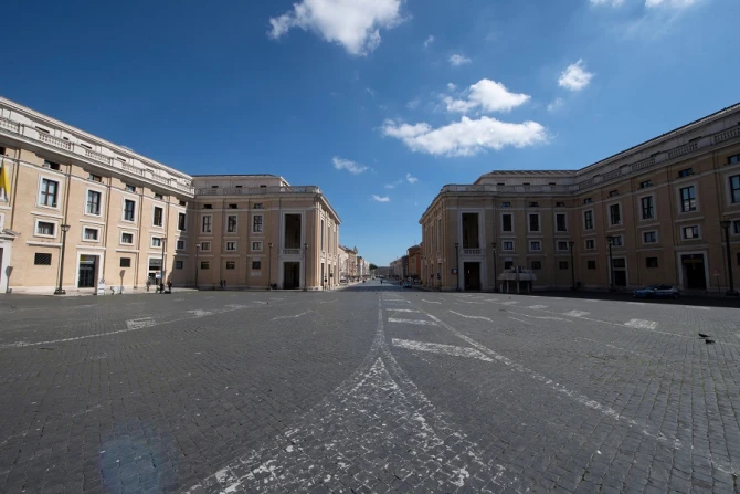 Vatican offices on an empty Papa Pio XII Square Credit Vatican Media
