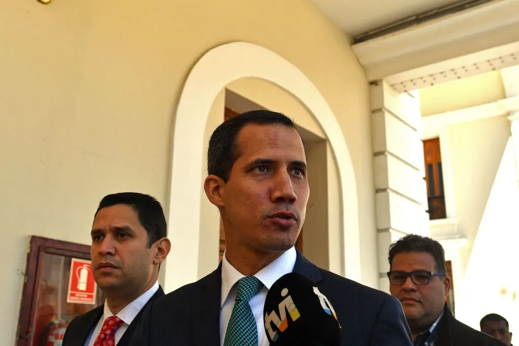 Venezuela's opposition leader and self-proclaimed acting president Juan Guaido arrives at the Federal Legislative Palace in Caracas, Feb. 4, 2019. ?w=200&h=150