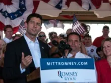 Vice presidential nominee Rep. Paul Ryan at a rally in Manassas, Va. 