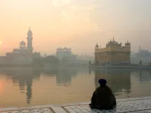 View of the golden temple in Amritsar, India. 