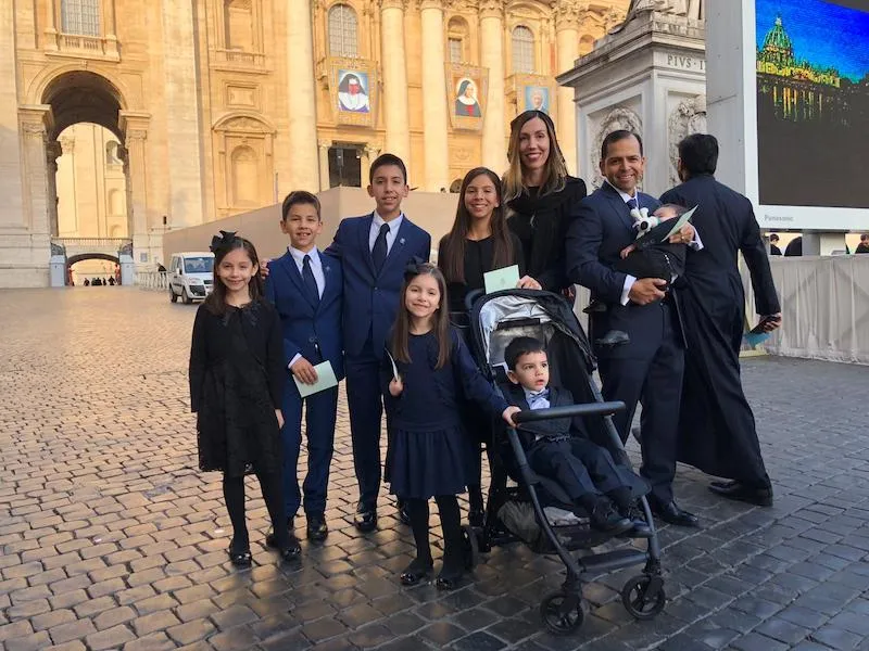 Melissa Villalobos and her family at the canonization of St. John Henry Cardinal Newman. ?w=200&h=150