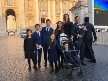 Melissa Villalobos and her family at the canonization of St. John Henry Cardinal Newman. 