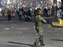 Violence during protests in Venezuela. 
