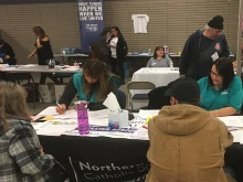 Volunteers from the Northern Valley Catholic Social Services assist Camp Fire Victims. Courtesy: Catholic Charities of Sacramento