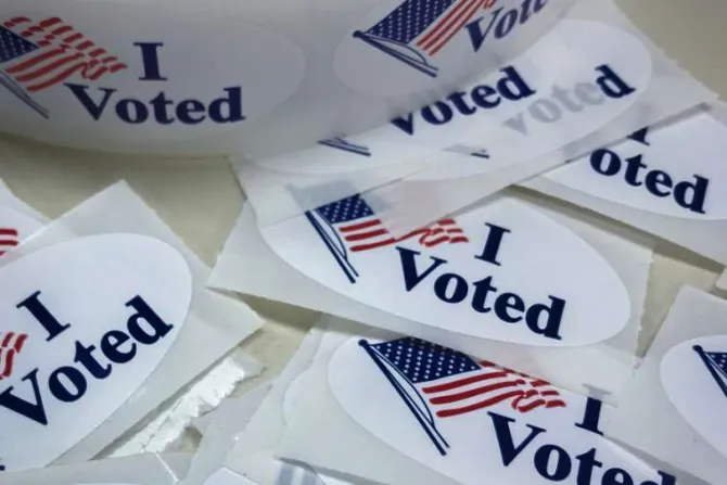 Voting stickers Credit  PhilipR   Shutterstock