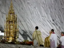 Benedict XVI leading Eucharistic Adoration in Madrid for 2011's World Youth Day. 