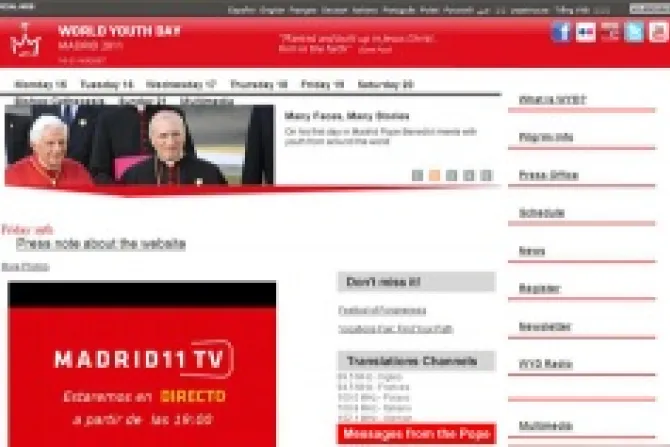 WYD Madrid11 website screenshot CNA500x315 World Catholic News 2 27 12