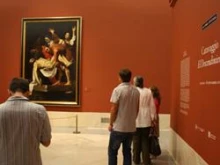 Visitors at the exhibition. 