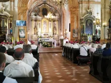  Poland’s bishops celebrate Mass at the Basilica of the Presentation of the Blessed Virgin Mary in Wadowice June 15, 2020. Courtesy of the Press Office of the Polish Bishops’ Conference