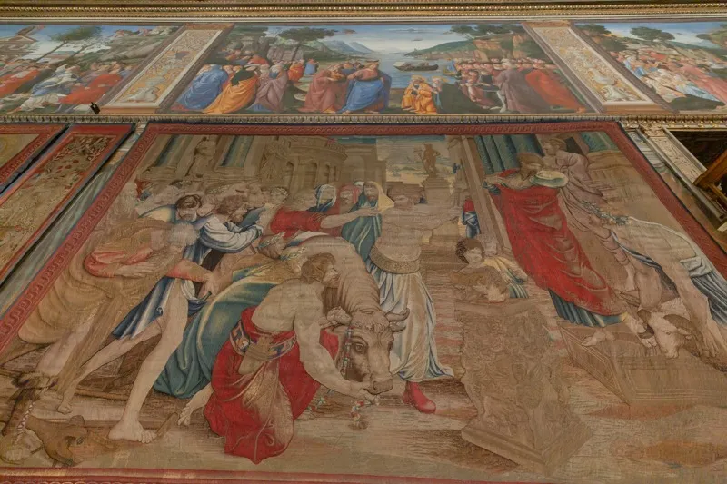 A Raphael-designed tapestry hangs in the Vatican's Sistine Chapel, Feb. 17, 2020. ?w=200&h=150