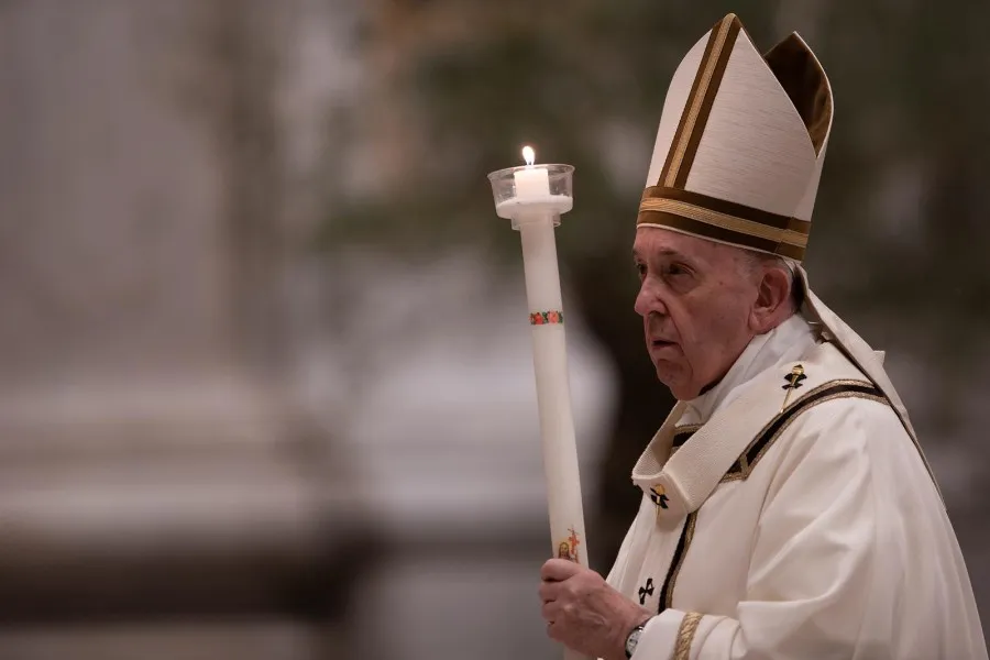Pope Francis celebrates the Easter Vigil April 11, 2020. ?w=200&h=150