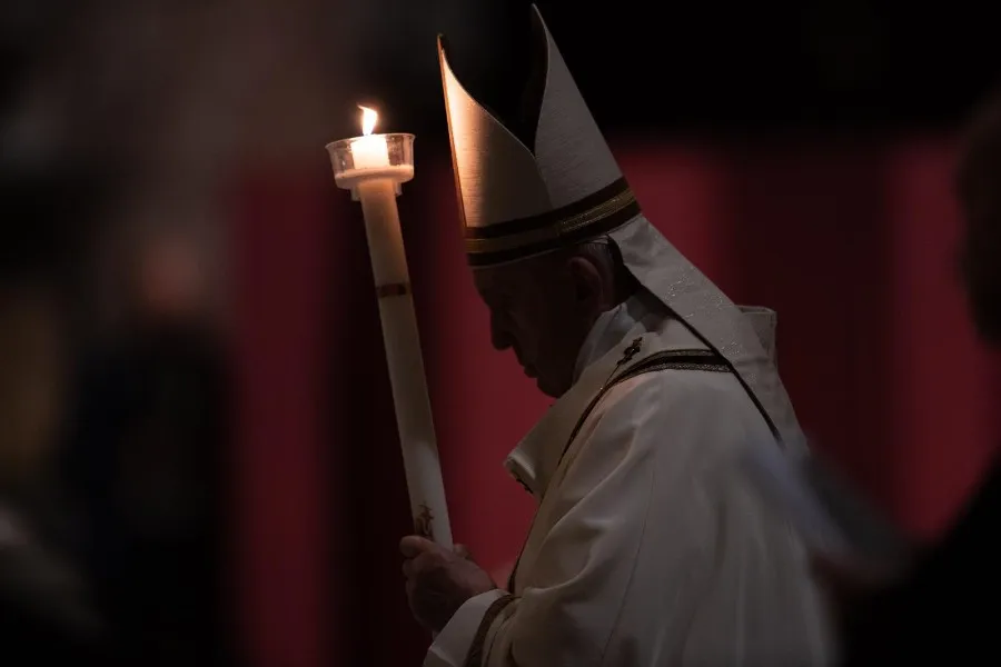 Pope Francis celebrates the Easter Vigil April 11, 2020. ?w=200&h=150