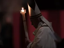 Pope Francis celebrates the Easter Vigil April 11, 2020. 