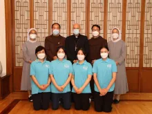 Pro-life students pictured with the Apostolic Nuncio to Korea Aug. 21, 2020. Photo courtesy of the South Korean Pro-Life Students Association.