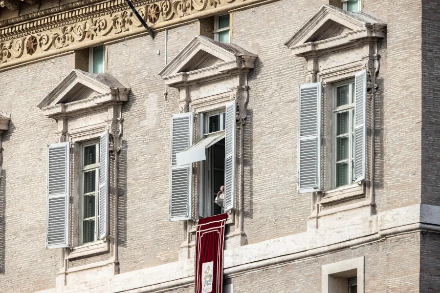 Pope Francis delivers his Angelus address overlooking St. Peter’s Square Nov. 15, 2020. ?w=200&h=150