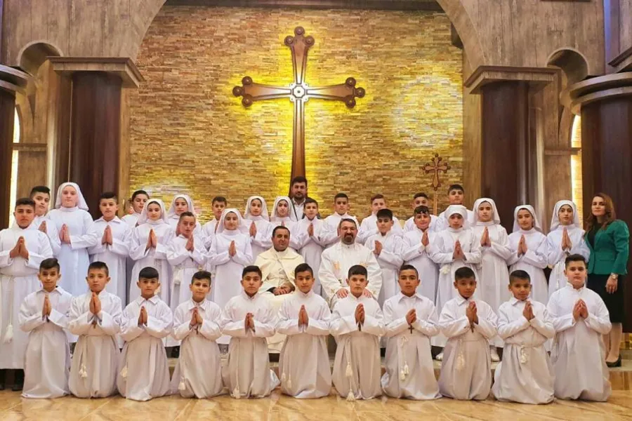 First Communion at at St. George Chaldean Catholic Church in Telskuf, Iraq. Courtesy of Fr. Karam Shamasha.?w=200&h=150