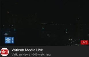 A YouTube screenshot of St. Peter’s Square at night.