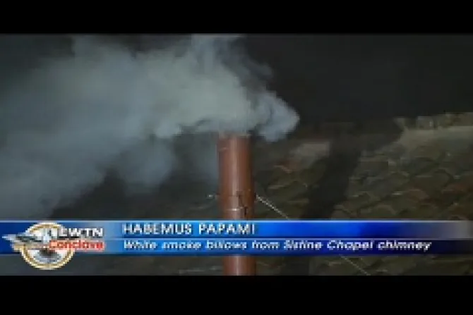 White Smoke Credit EWTN CNA Vatican Catholic News 3 13 13