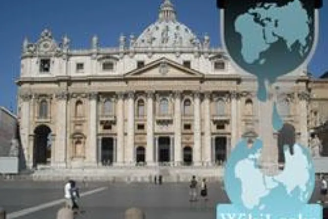 Wikileaks logo St Peters Basilica CNA Vatican Catholic News 12 2 10