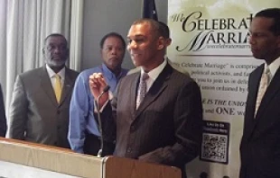 William Owens, Jr., speaks about marriage during a press conference Aug. 29, 2012 in Tampa, Fla.