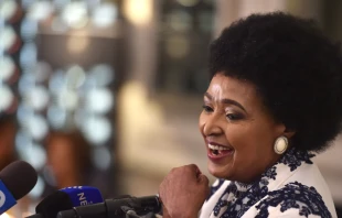 Winnie Madikizela-Mandela at her 80th birthday celebration in Cape Town, South Africa, September 2016. Madikizela-Mandela died April 2, 2018.   GCIS/GovernmentZA via Flickr (CC BY-ND 2.0).
