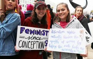 Pro-lifers participate in the Women's March on Washington, Jan. 21, 2017.   Addie Mena/CNA.