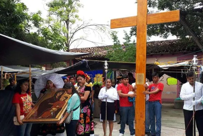 World Youth Day cross icon of Mary in Oaxaca Credit DEMPAJ