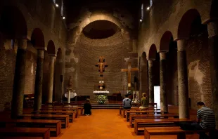 Young people pray at the Centro San Lorenzo in Rome.   Daniel Ibáñez/CNA.