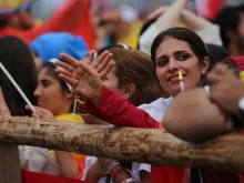 Young people taking part in World Youth Day in Krakow, Poland, July 31, 2016. 