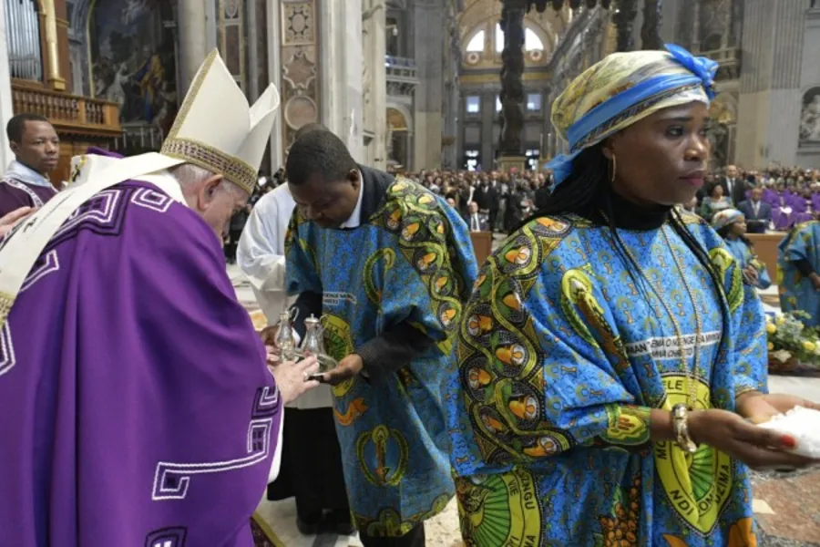 Pope Francis celebrates Mass according to the Zaire Use at St. Peter's Basilica on Dec. 1, 2019. ?w=200&h=150