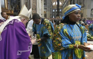 Pope Francis celebrates Mass according to the Zaire Use at St. Peter's Basilica on Dec. 1, 2019.