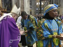 Pope Francis celebrates Mass according to the Zaire Use at St. Peter's Basilica on Dec. 1, 2019. 