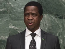 Zambian president Edgar Lungu, who was recently rebuked by Christian leaders, addresses the United Nations, Sept. 29, 2015. 