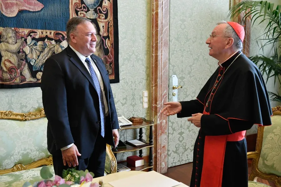 U.S Secretary of State Mike Pompeo meets Vatican Secretary of State Cardinal Pietro Parolin at the Vatican, Oct. 1, 2020. Photo ?w=200&h=150