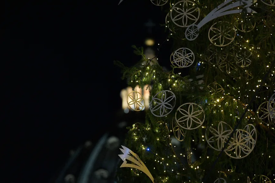Decorations on the Christmas tree in St. Peter’s Square on Dec. 11, 2020. ?w=200&h=150