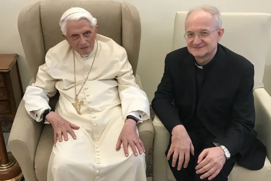 Pope Emeritus Benedict XVI met Aug 1 with Msgr Livio Melina of the JPII Institute. ?w=200&h=150