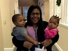 Ashley Banks and her son Jakori (left) and Janyla (right) at MiraVia on Dec. 12, 2019.