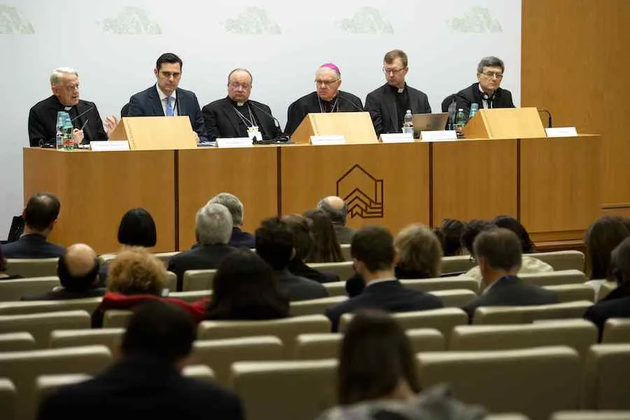 Participants at the Vatican abuse summit brief the media on Feb. 21, 2019. ?w=200&h=150