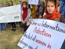 Afghan refugees in Kabul, Afghanistan, after the collapse of the country in August 2021.