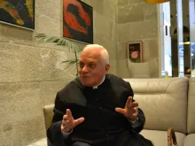 Father Gjergj Simoni speaks with CNA in Tirana, Albania on Sept, 21, 2014. 