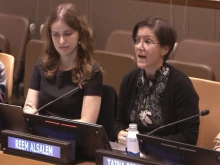 Reem Alsalem (right), the United Nations special rapporteur on violence against women and girls, opposes surrogacy at an Oct. 9, 2025, U.N. event hosted by the Italian government.