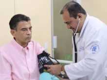 A doctor carries out a medical examination of Bishop Rolando Álvarez  on Jan. 2, 2024.