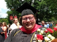 Anna Katherine Howell, 31, at her graduation from Belmont Abbey College, 2023.