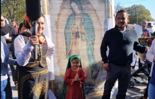 Scene from the 2023 Guadalupan Torch Run, arriving in South Carolina. Credit: Courtesy of Guadalupan Torch Run