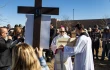 Archbishop Samuel Aquila of Denver leads hundreds in the Stations of the Cross outside an ICE detention center in Aurora, Colorado, on Nov. 22, 2025.