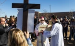 Archbishop Samuel Aquila of Denver leads hundreds in the Stations of the Cross outside an ICE detention center in Aurora, Colorado, on Nov. 22, 2025.