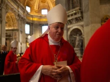 Mitchell Rozanski, then-Bishop of Springfield in Massachusetts and current Archbishop of St. Louis, in St. Peter's Basilica, Nov. 7, 2019.